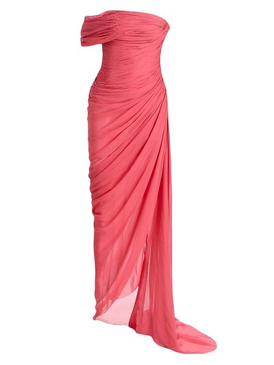 Oscar de la Renta Women's Off-The-Shoulder Draped Silk Chiffon Gown