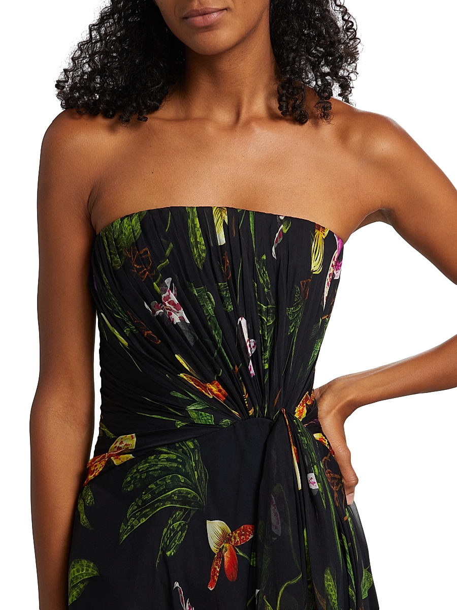 oscar de la renta orchid silk twill midi dress Oscar de la Renta