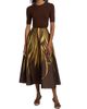 Oscar de la Renta Women's Palm Print A-Line Midi-Skirt - 2