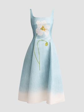 Oscar de la Renta Women's Peony Faille Day Dress
