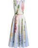 Oscar de la Renta Women's Pleated Foxgloves-Print Cotton Poplin Midi-Dress - 1