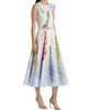 Oscar de la Renta Women's Pleated Foxgloves-Print Cotton Poplin Midi-Dress - 4