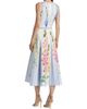 Oscar de la Renta Women's Pleated Foxgloves-Print Cotton Poplin Midi-Dress - 5