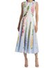 Oscar de la Renta Women's Pleated Foxgloves-Print Cotton Poplin Midi-Dress - 6