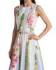 Oscar de la Renta Women's Pleated Foxgloves-Print Cotton Poplin Midi-Dress - 7