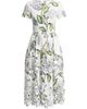 Oscar de la Renta Women's Porcelain Flowers Embroidered Day Midi-Dress - 1