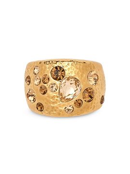 Oscar de la Renta Women's Scramble 24K-Gold-Plated & Glass Crystal Ring