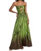Oscar de la Renta Women's Strapless Palm Print Silk Cut-Out Gown - 2