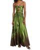 Oscar de la Renta Women's Strapless Palm Print Silk Cut-Out Gown - 3