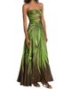 Oscar de la Renta Women's Strapless Palm Print Silk Cut-Out Gown - 4