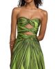 Oscar de la Renta Women's Strapless Palm Print Silk Cut-Out Gown - 6