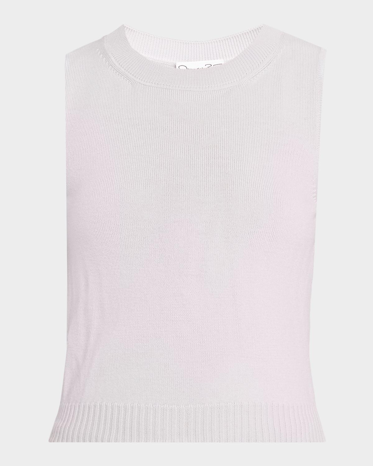 Oscar de la Renta Wool Knit Cropped Twinset Tank Top