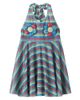 Oseree Kids Oséree Kids Lumière floral-appliqué striped dress - 1