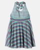 Oseree Kids Oséree Kids Lumière floral-appliqué striped dress - 2