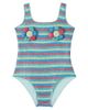 Oseree Kids Oséree Kids Lumière floral-appliqué striped swimsuit - 1