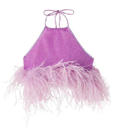 Oseree Kids Oséree Kids Lumière Plumage feather-trimmed top