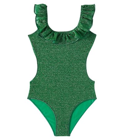 Oseree Kids Oséree Kids Lumière ruffled lamé swimsuit