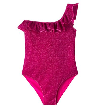Oseree Kids Oséree Kids Lumière ruffled one-shoulder swimsuit