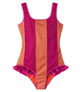 Oseree Kids Oséree Kids Lumière ruffled striped swimsuit