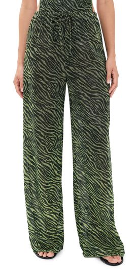 Oseree Oseree Animalier Long Pants Green Black