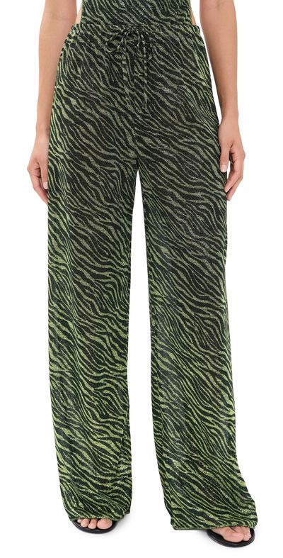 Oseree Oseree Animalier Long Pants Green Black