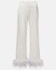 Oseree OsÃ©ree Bridal feather-trimmed satin wide-leg pants - 1
