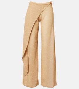Oseree OsÃ©ree LumiÃ¨re beaded wide-leg pants