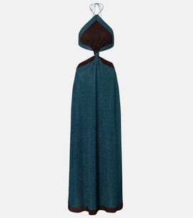 Oseree Oséree Lumière cutout halterneck maxi dress