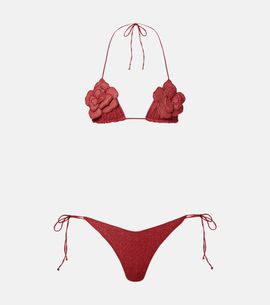 Oseree OsÃ©ree LumiÃ¨re floral-appliquÃ© bikini