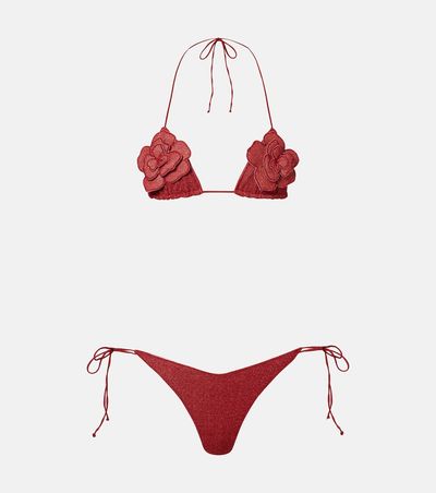 Oseree OsÃ©ree LumiÃ¨re floral-appliquÃ© bikini