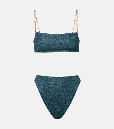 Oseree Oséree Lumière O Chain lamé bikini