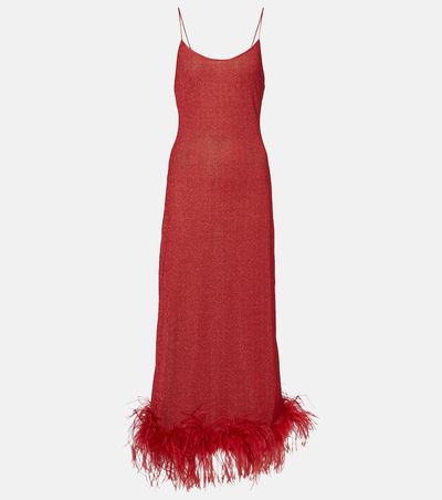 Oseree Oséree Lumière Plumage maxi dress