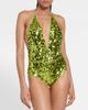 Oseree Oséree Sequined halterneck swimsuit - 2