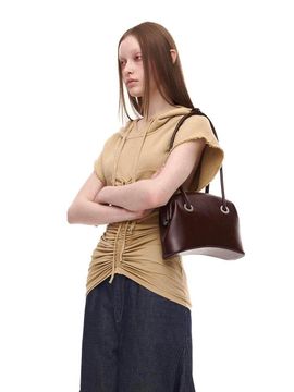 OSOI Circular Leather Perforated Bag [WASHED BROWN]