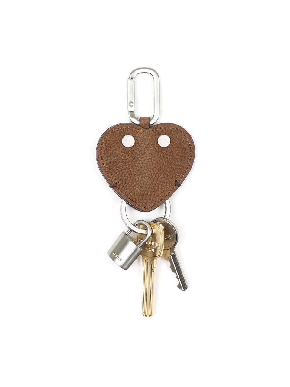 OSOI HEART FLAT KEY RING [NUBUCK BROWN]