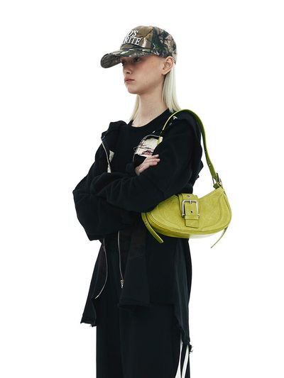 OSOI Hobo Brocle Shoulder Bag_Yellow Green