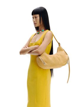 OSOI Leather Asymmetrical Cargo Hobo Bag [Nubuck Caramel]