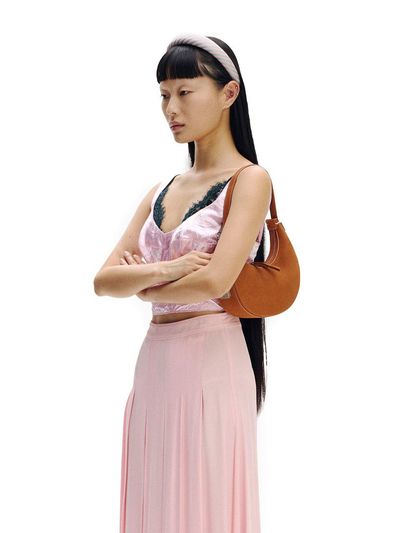 OSOI Leather Curved Mini Bag [NUBUCK TAN]