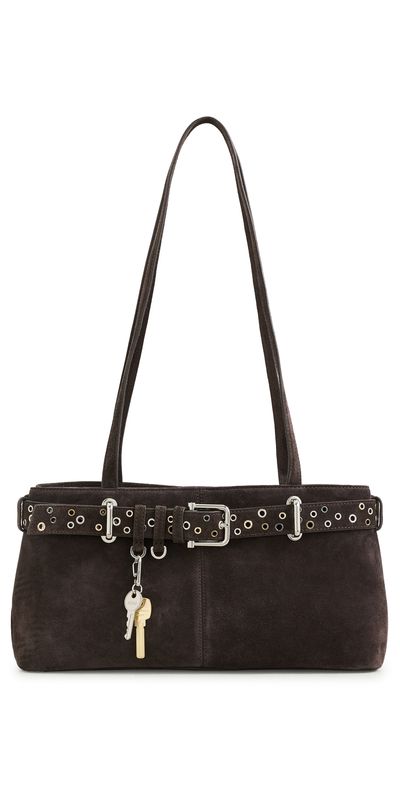 OSOI OSOI Shoulder Brocle Bag Suede Mocha Eyelets One