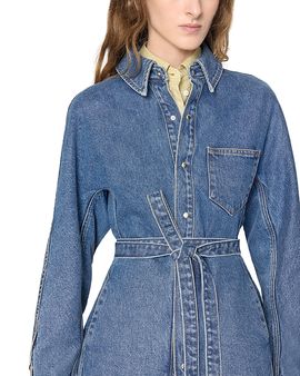 Ossou Ossou Cotton Belted Denim Jacket