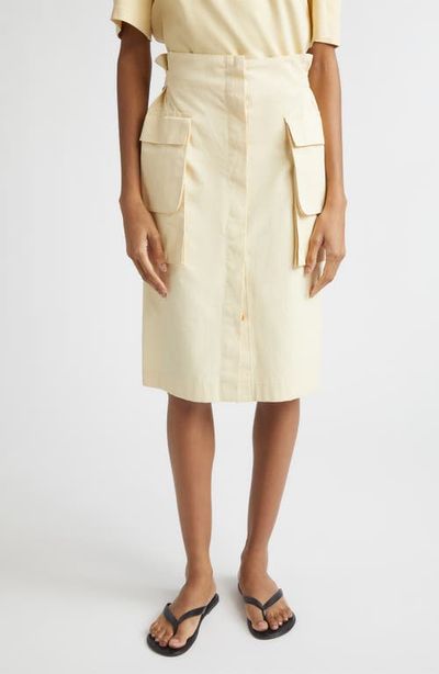 OSSOU OSSOU Glen Coated Cotton Cargo Skirt