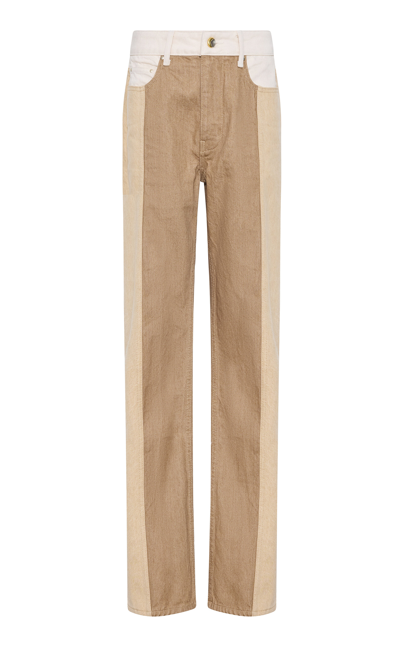 Ossou Ossou Jane Paneled HighRise StraightLeg Jeans