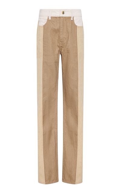 Ossou Ossou Jane Paneled HighRise StraightLeg Jeans