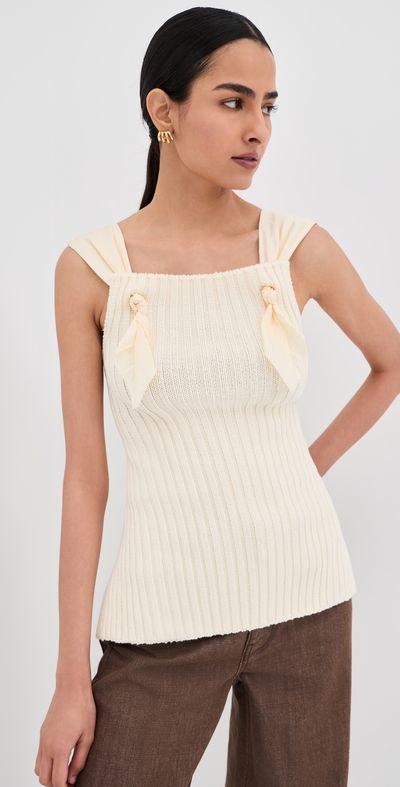 Ossou Ossou Loom Tank Top Bone