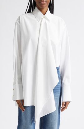 OSSOU OSSOU Tess Relaxed Fit Cascade Front Button-Up Shirt