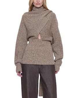 Ossou Ossou Wright Draped Scarf Sweater