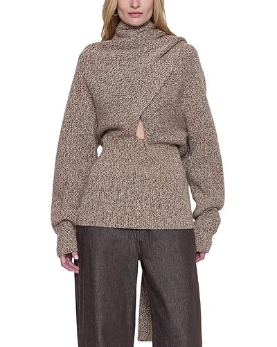 Ossou Ossou Wright Draped Scarf Sweater