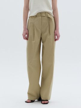 OSTKAKA Belted Wide Pants_2 Colors