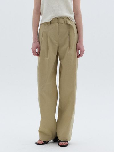 OSTKAKA Belted Wide Pants_2 Colors
