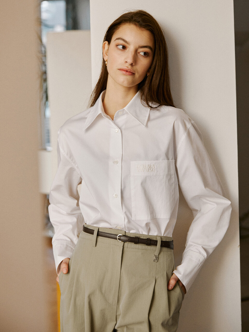 OSTKAKA Fredae Oversized Shirt 7FDWH_Milk